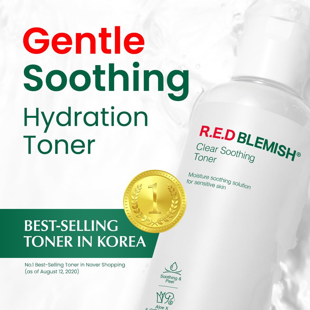Dr.G R.E.D. toner on cotton pad for gentle soothing application