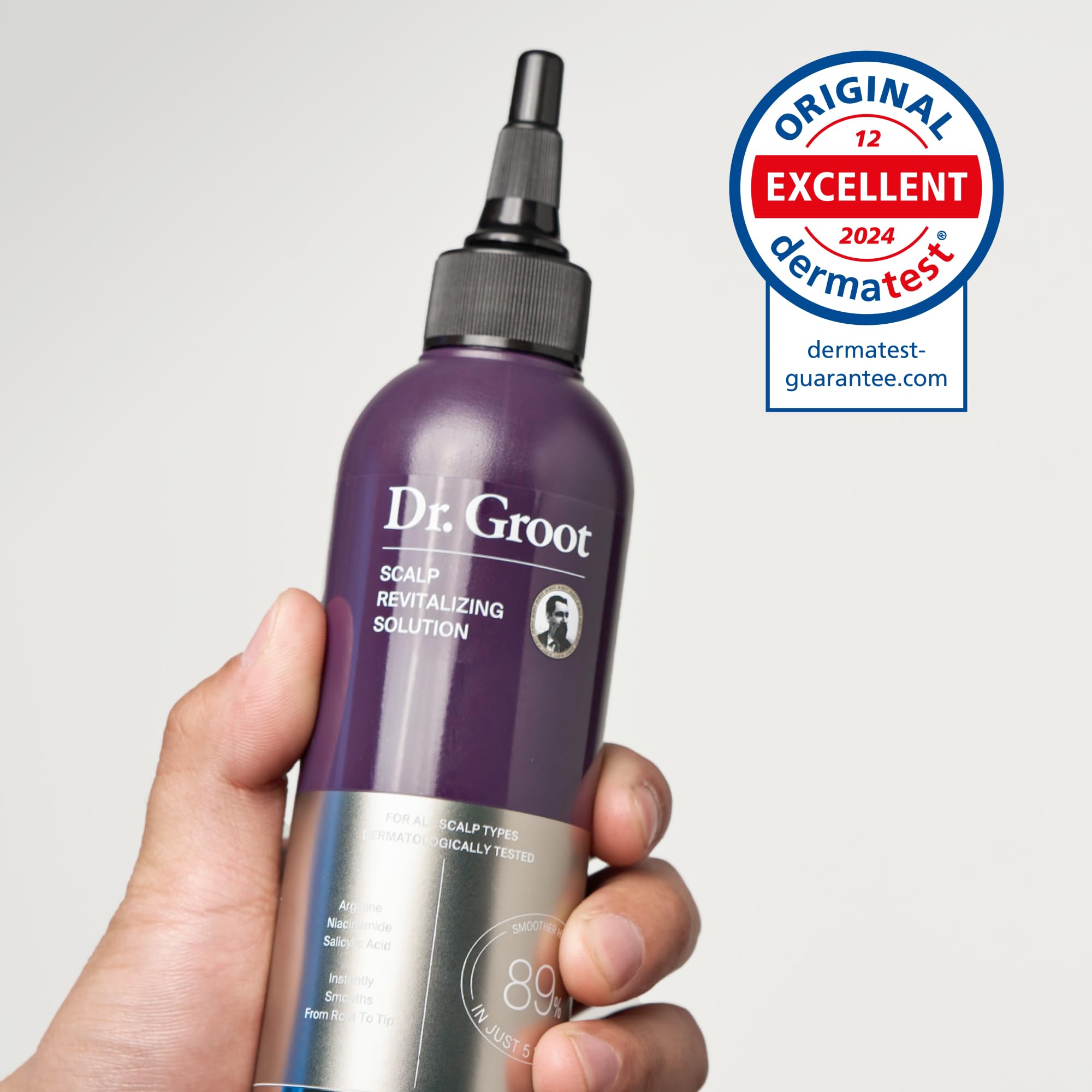 Dr. Groot Biotin-Rosemary-Niacinamide ingredients close-up for scalp health support.