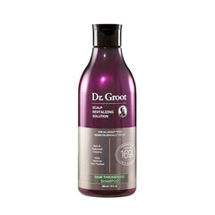 Dr. Groot hair thickening shampoo bottle promotes root volume for fuller hair.