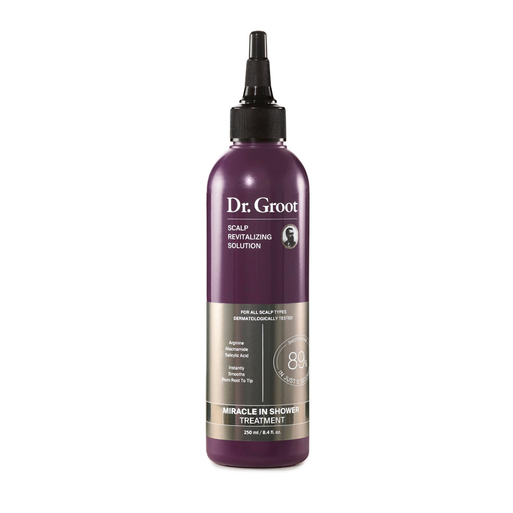Dr. Groot Miracle in Shower bottle front for quick scalp care in the shower.