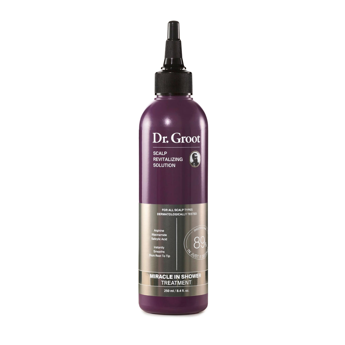 Dr. Groot Miracle in Shower bottle front for quick scalp care in the shower.