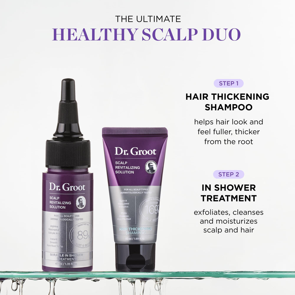 Dr. Groot Miracle in Shower Treatment tube exfoliates and nourishes scalp