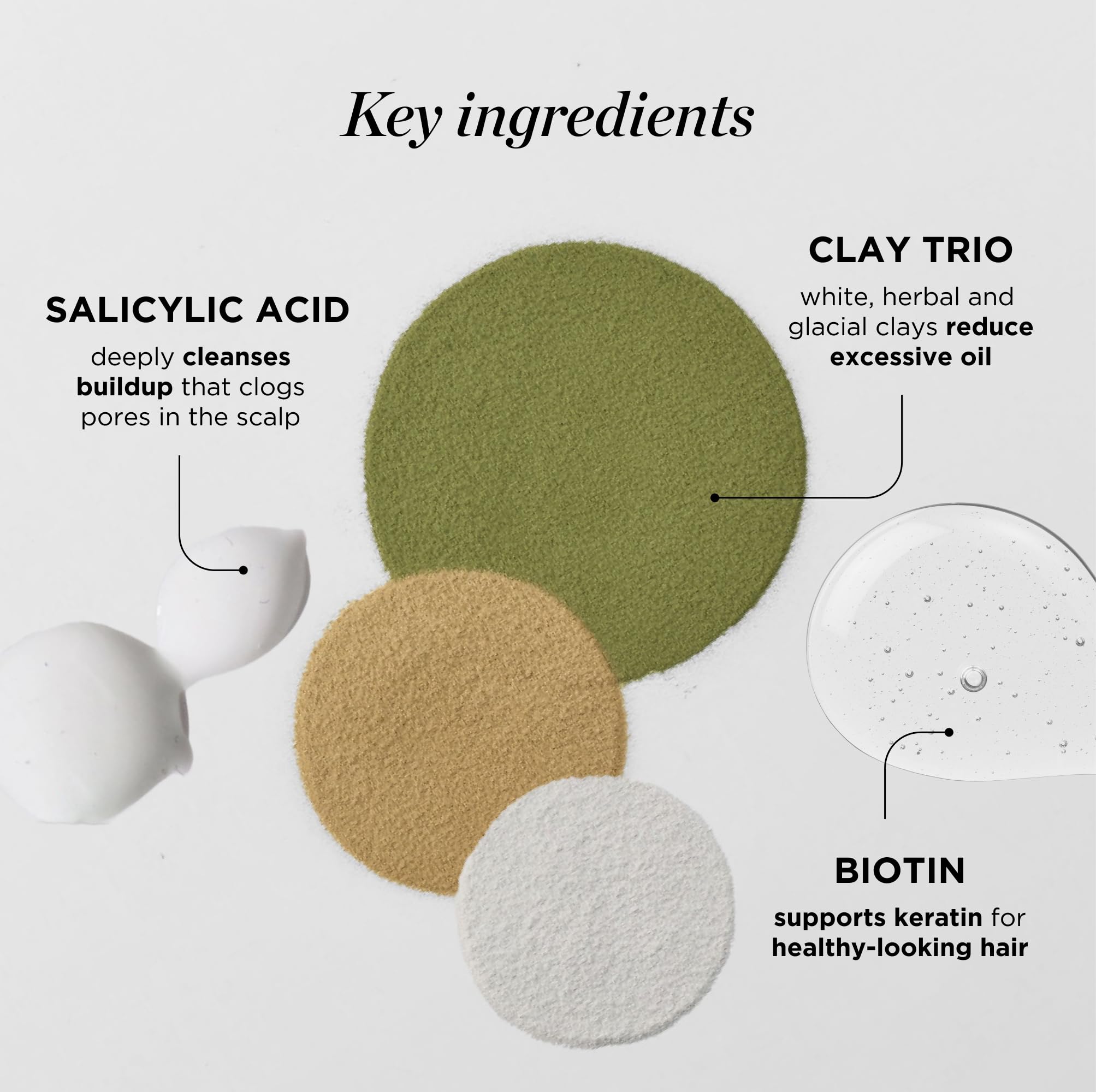 Dr. Groot Purifying Clay Shampoo with biotin supports healthy-looking hair.