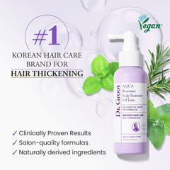 Dr. Groot Rosemary Mint Oil Tonic application shows easy massage-in use.