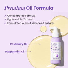 Dr. Groot Rosemary Mint Oil Tonic label highlights biotin and hyaluronic acid benefits.
