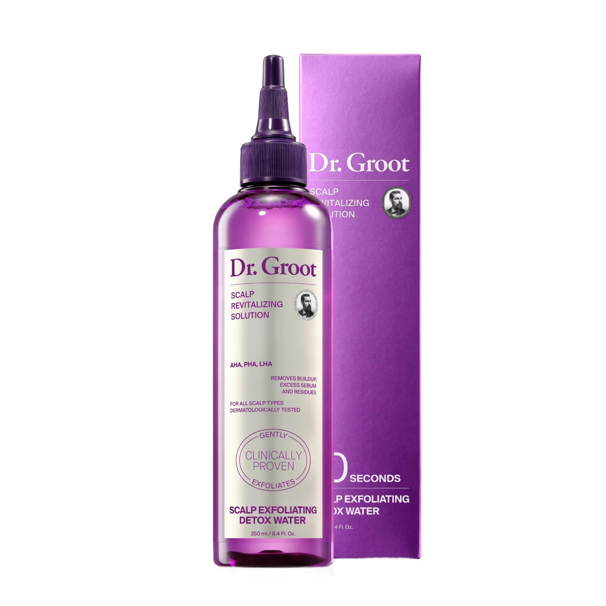 Dr. Groot Scalp Detox Water bottle pour for a quick refreshing cleanse.
