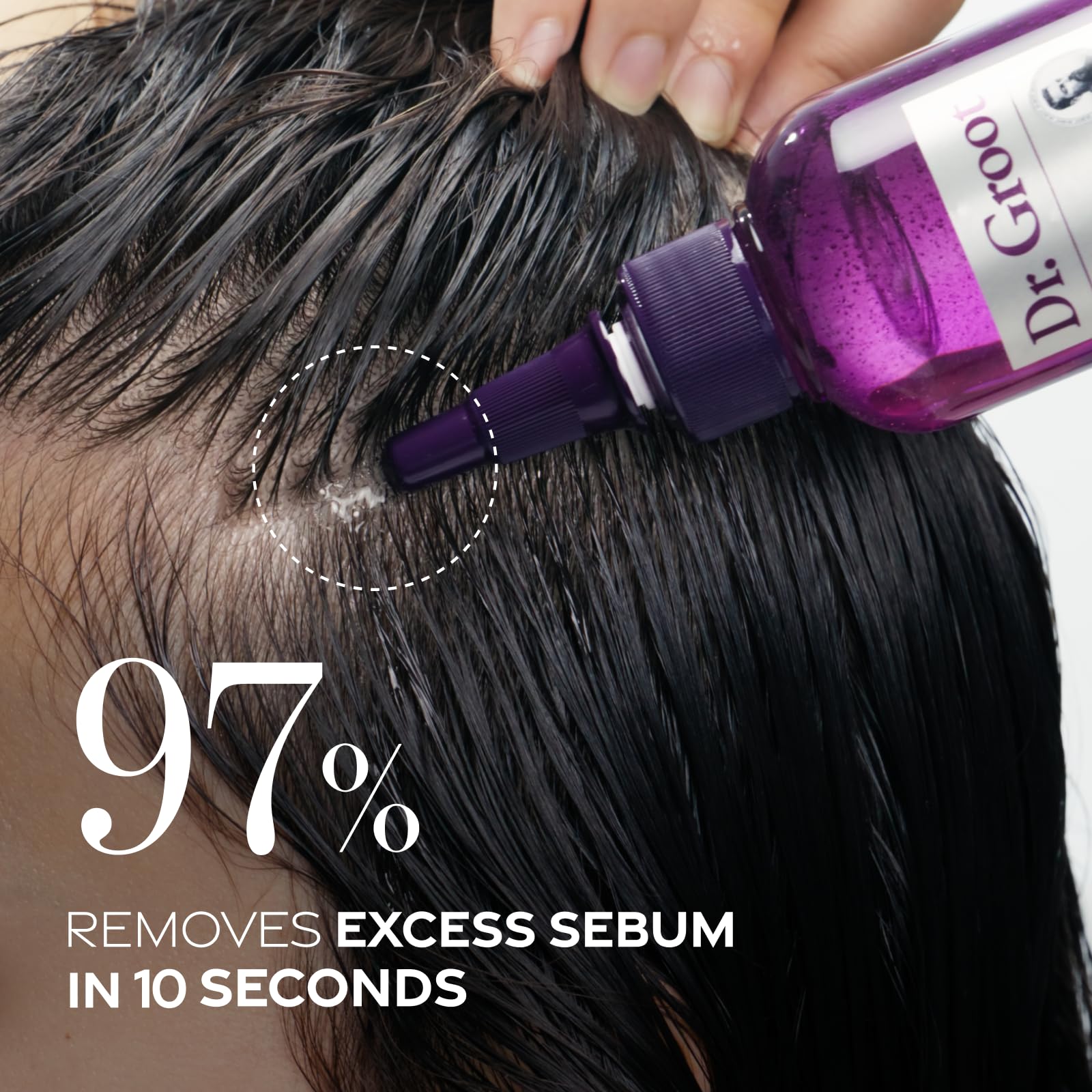 Dr. Groot Scalp exfoliating action during application removes buildup gently.