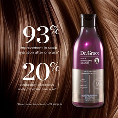 Dr. Groot Scalp Soothing Shampoo lather in hand highlighting gentle cleansing