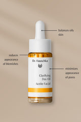 Dr. Hauschka Clarifying Day Oil dropper dispensing hydration.
