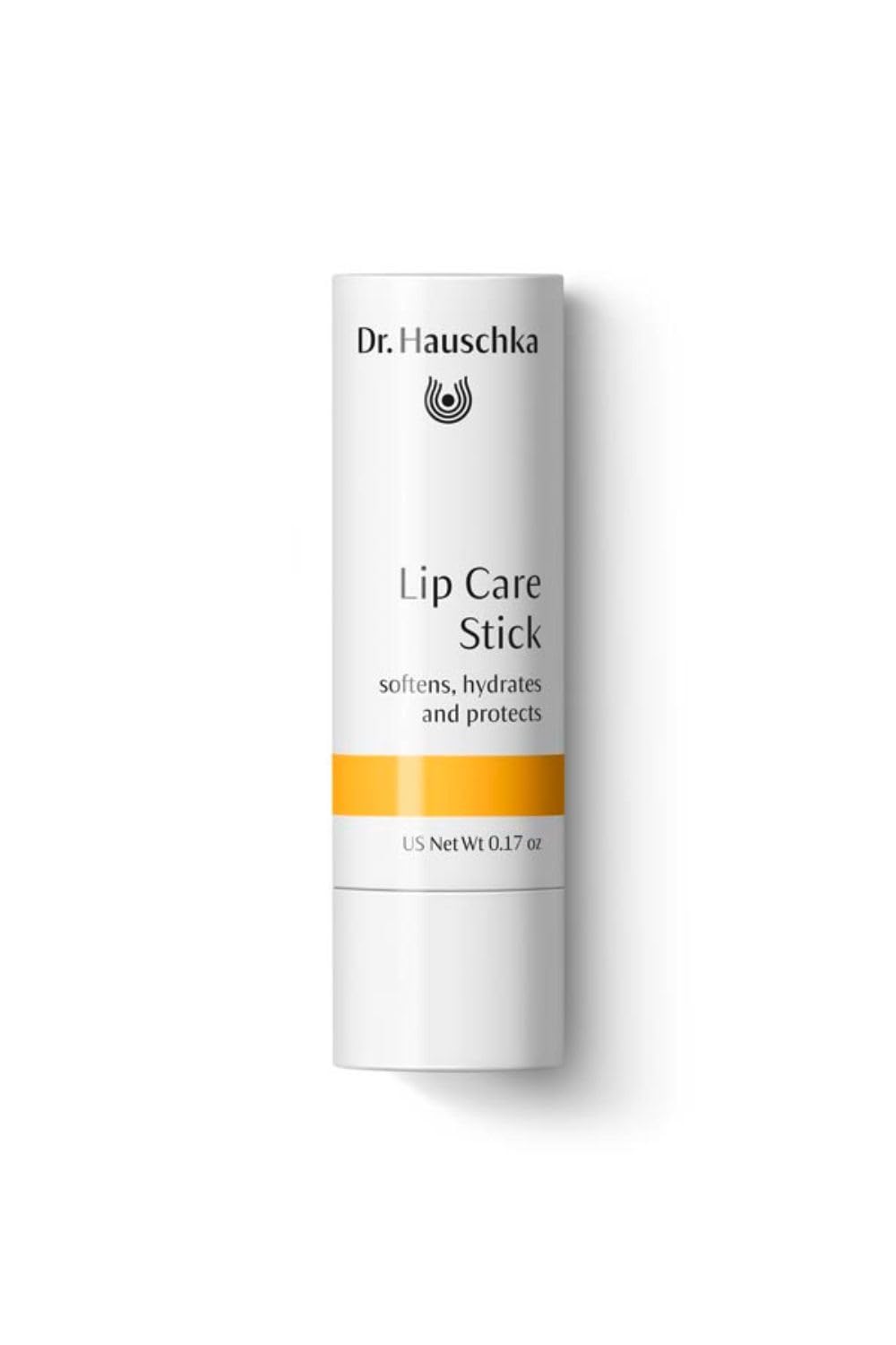 Dr. Hauschka lip care stick application shows smooth, hydrated lips.