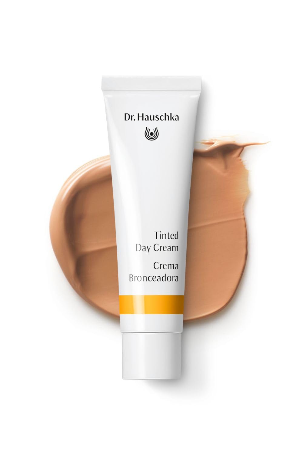Dr Hauschka Tinted Day Cream swatch on skin demonstrates sheer color and moisturization.