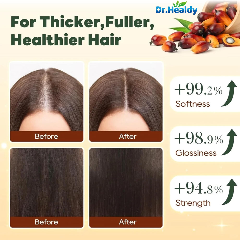 Dr. Healdy Batana Oil and Argan Oil ingredient closeup highlights nourishing oils for vitality.
