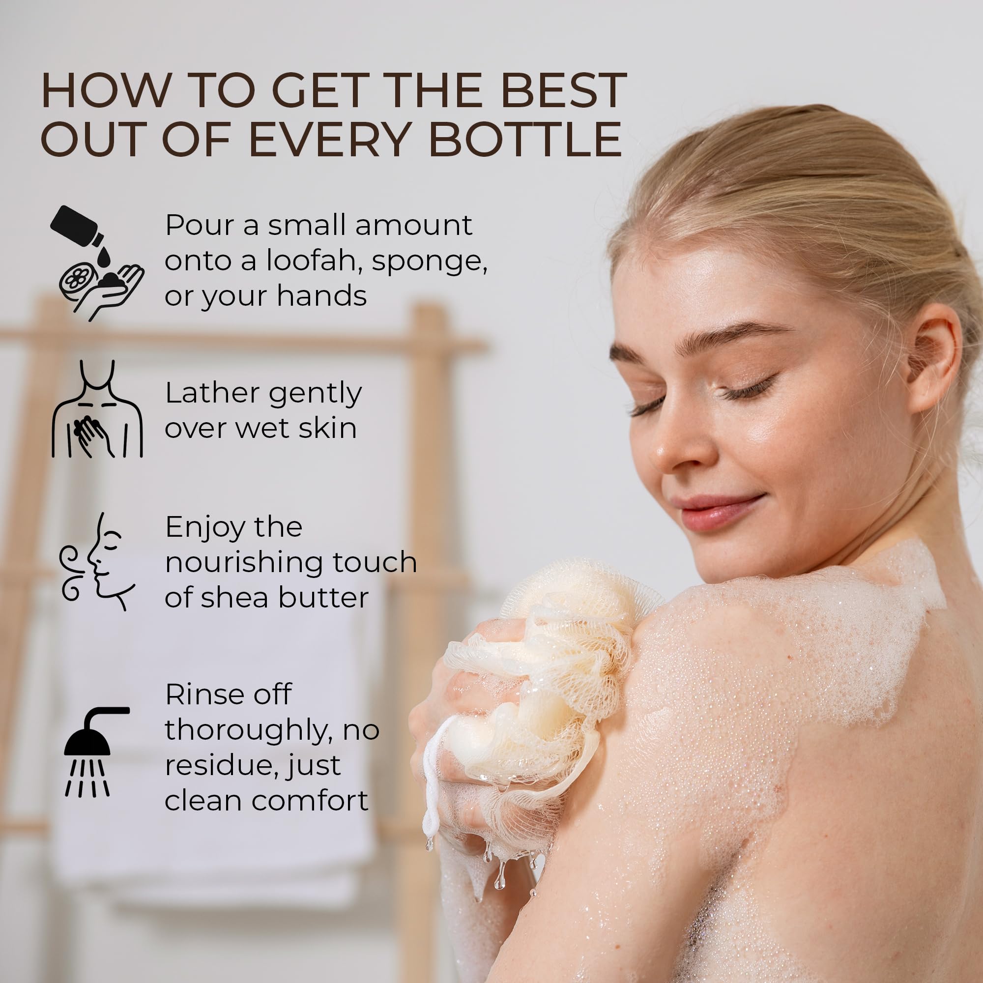 Dr. Jacobs Naturals refreshing aroma enhances the shower experience with a spa-like feel.