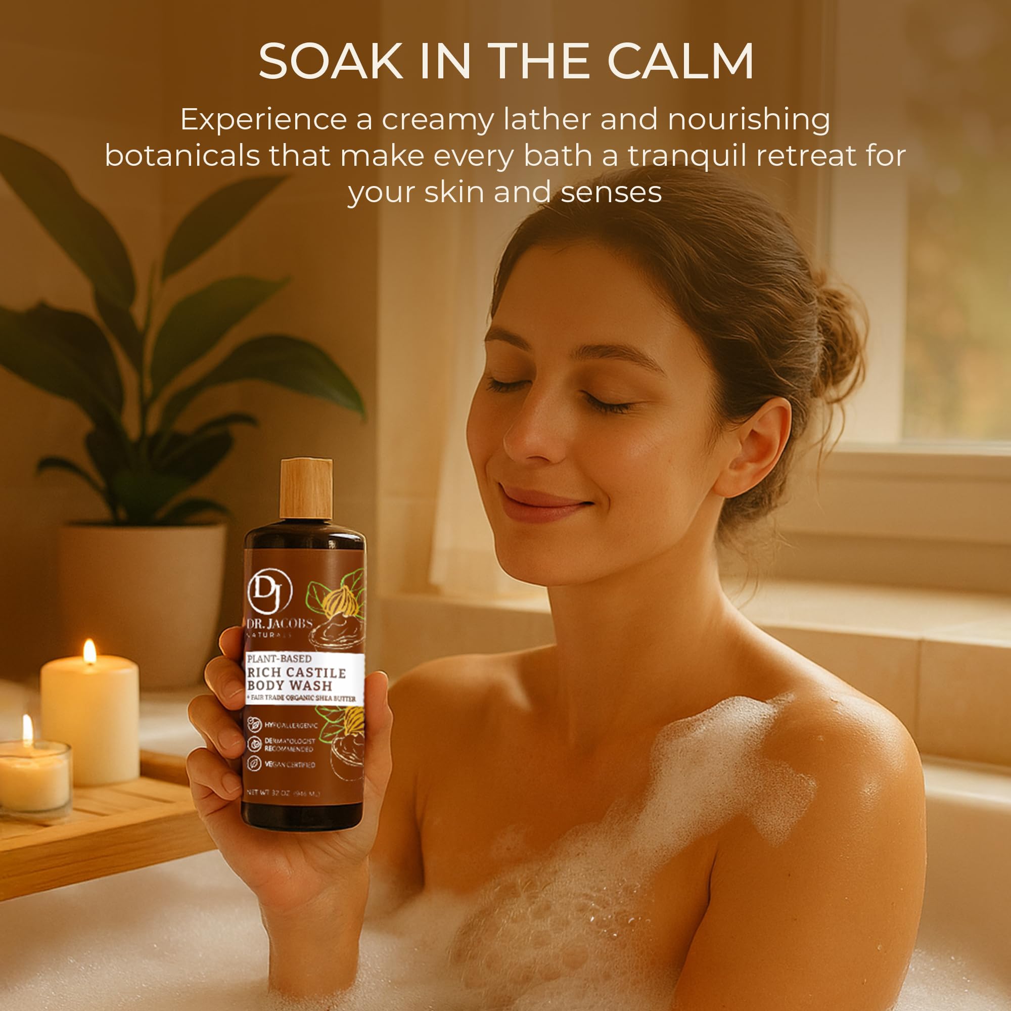 Dr. Jacobs Naturals Vitamin E and Aloe Vera infusion nourishes skin for daily care.