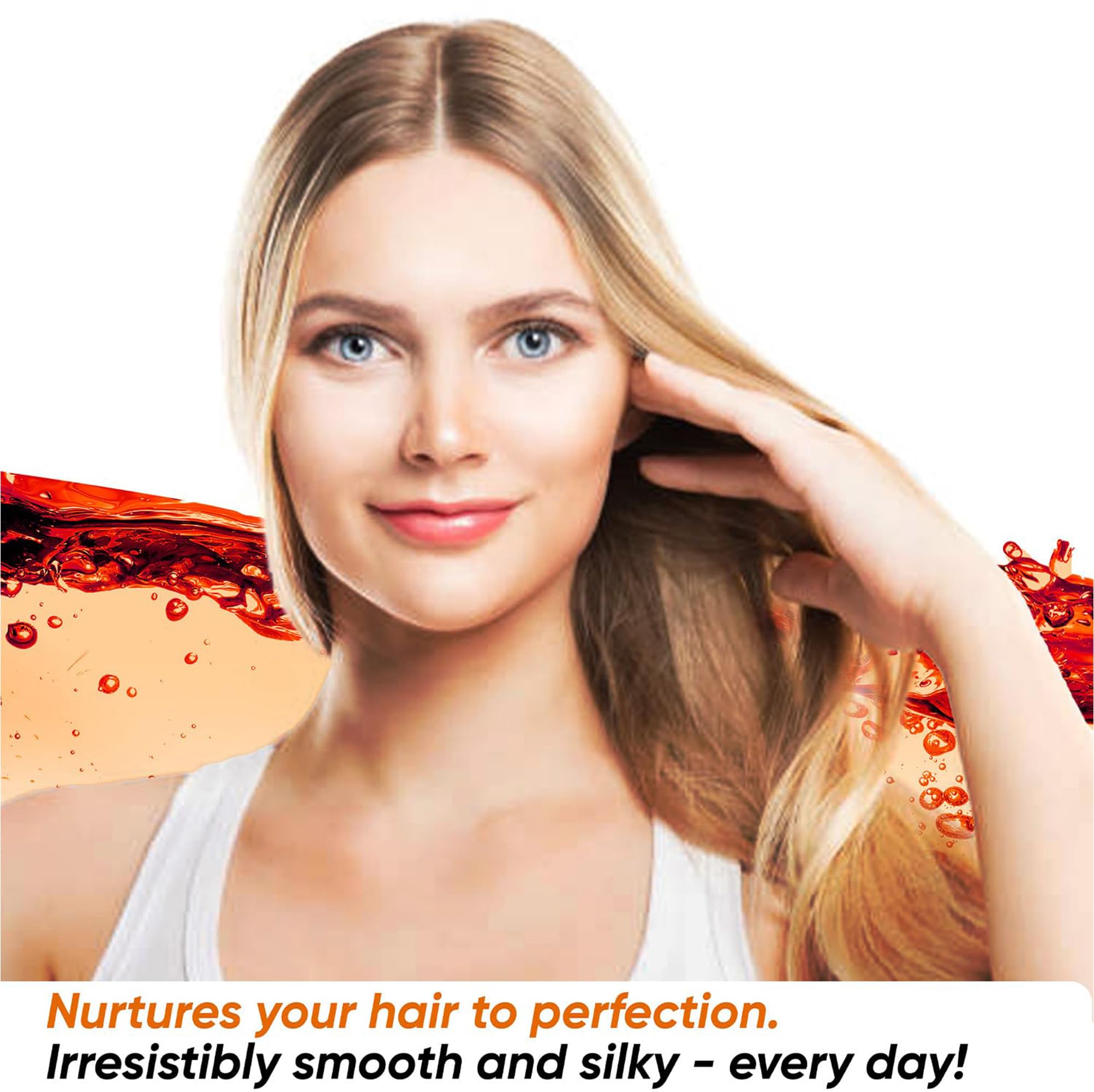 Dr Joe Lab rosehip oil bottle with hair strands for conditioning.