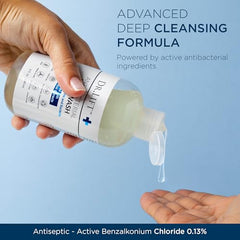 DR. LIFT body wash hands-apply scene shows easy daily cleansing.