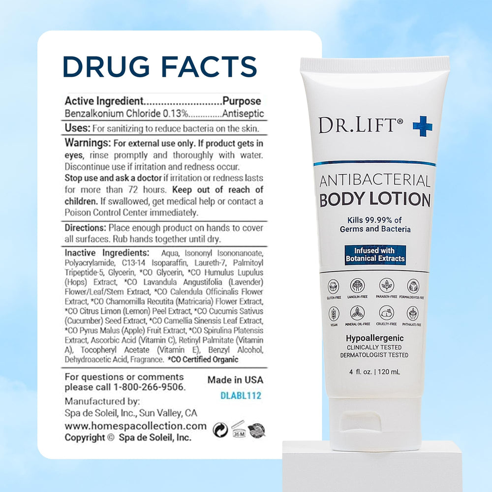 DR. LIFT user applying lotion on forearm shows easy absorption and hydration.