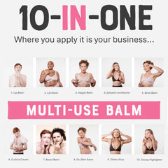 Dr. Lipp Original Nipple Balm applied to lips for soothing moisture.