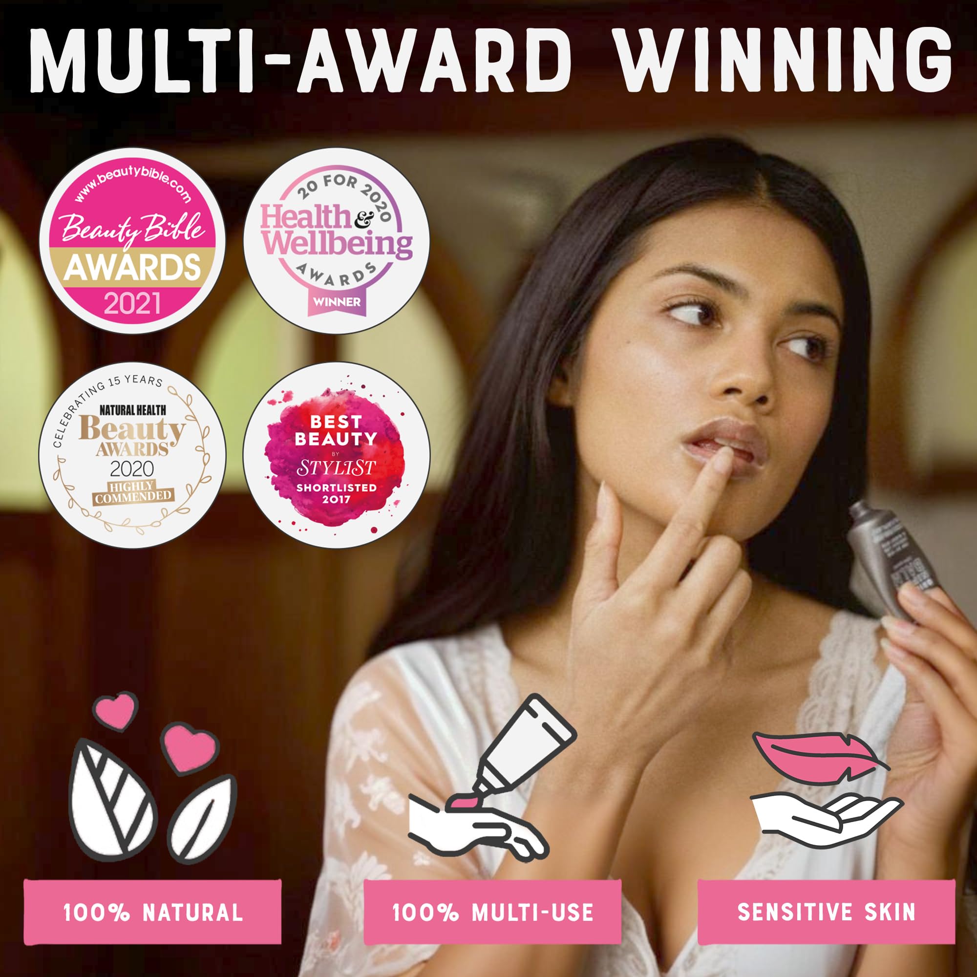 Dr Lipp Original Nipple Balm applied to lips for intense moisture