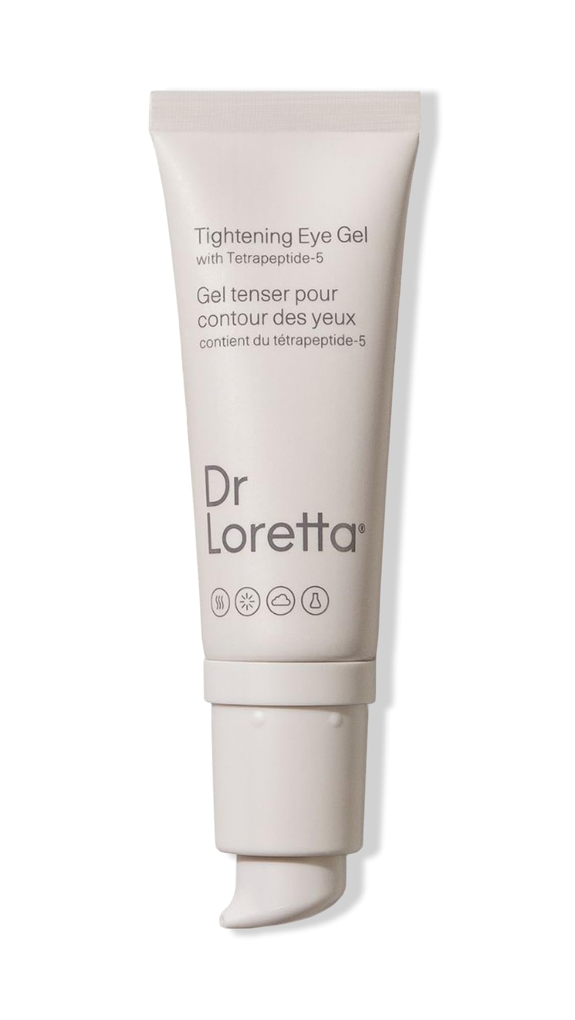 Dr. Loretta eye gel packshot showing clear formula for morning refresh and reduced puffiness