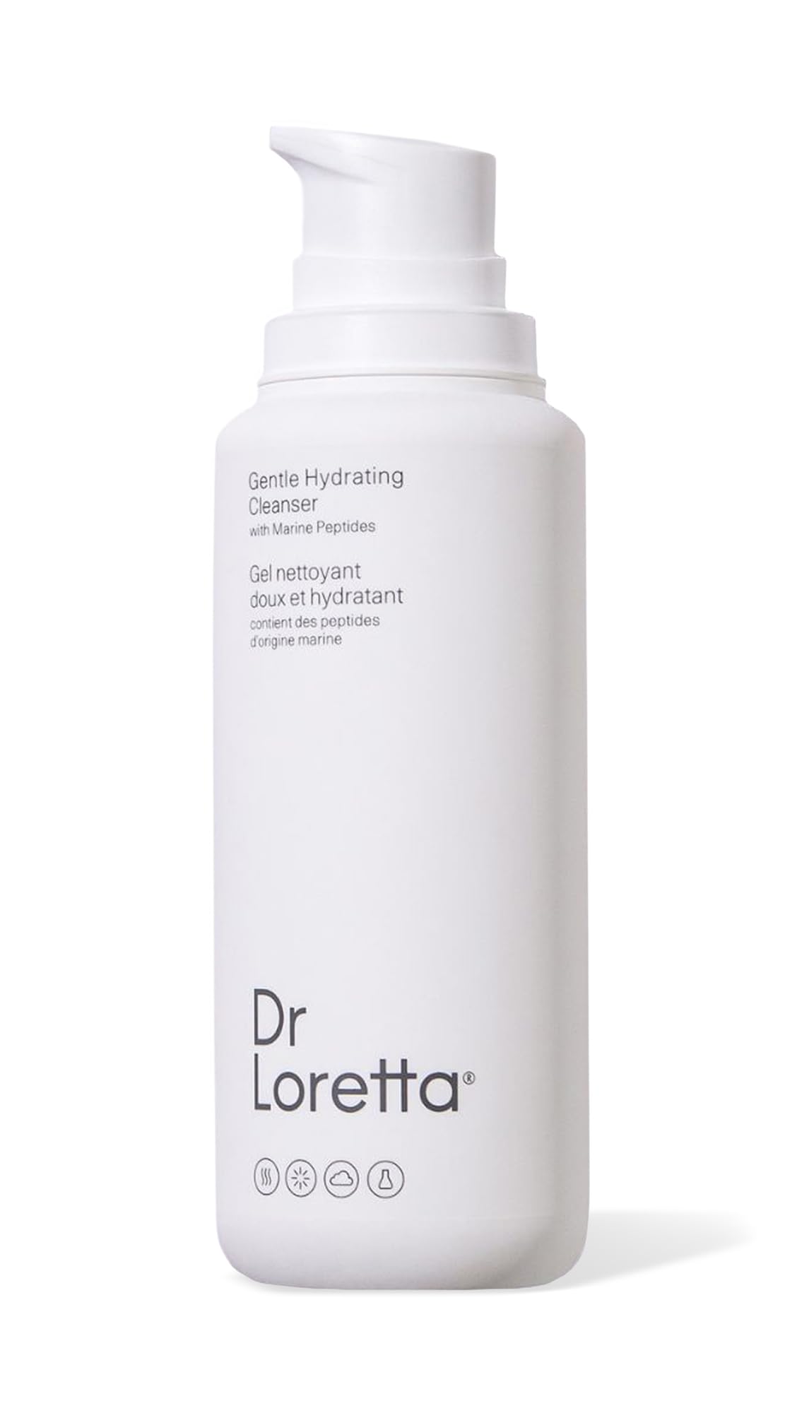 Dr. Loretta women's gentle hydrating cleanser bottle showing anti-pollution hydration for sensitive skin