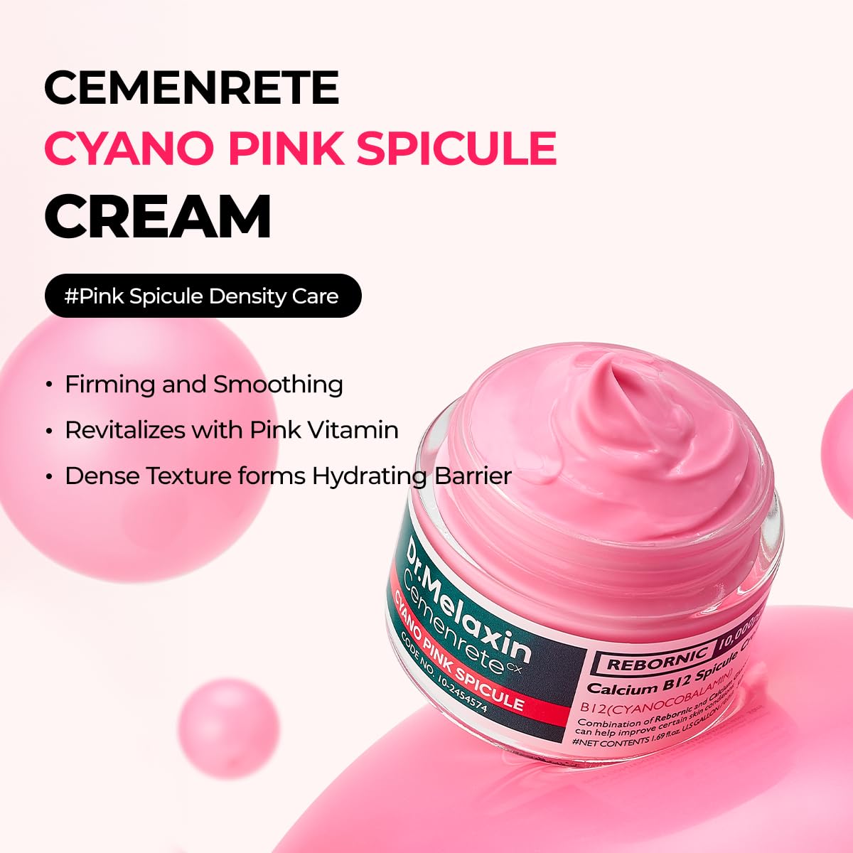 Dr.Melaxin Cemenrete pink vitamin B12 application close-up for brightening