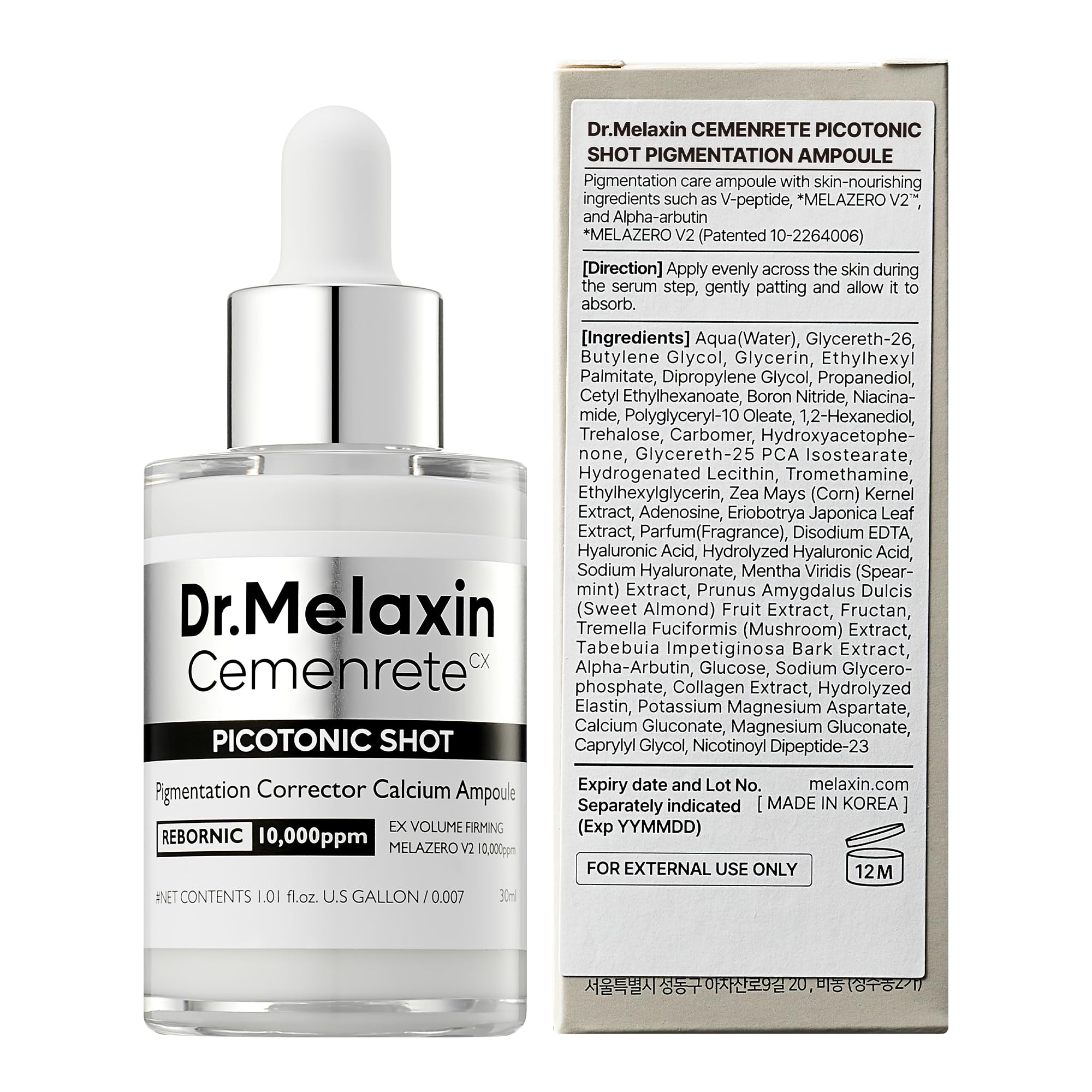 Dr.Melaxin Cemenrete Shot glow suggests a more even complexion