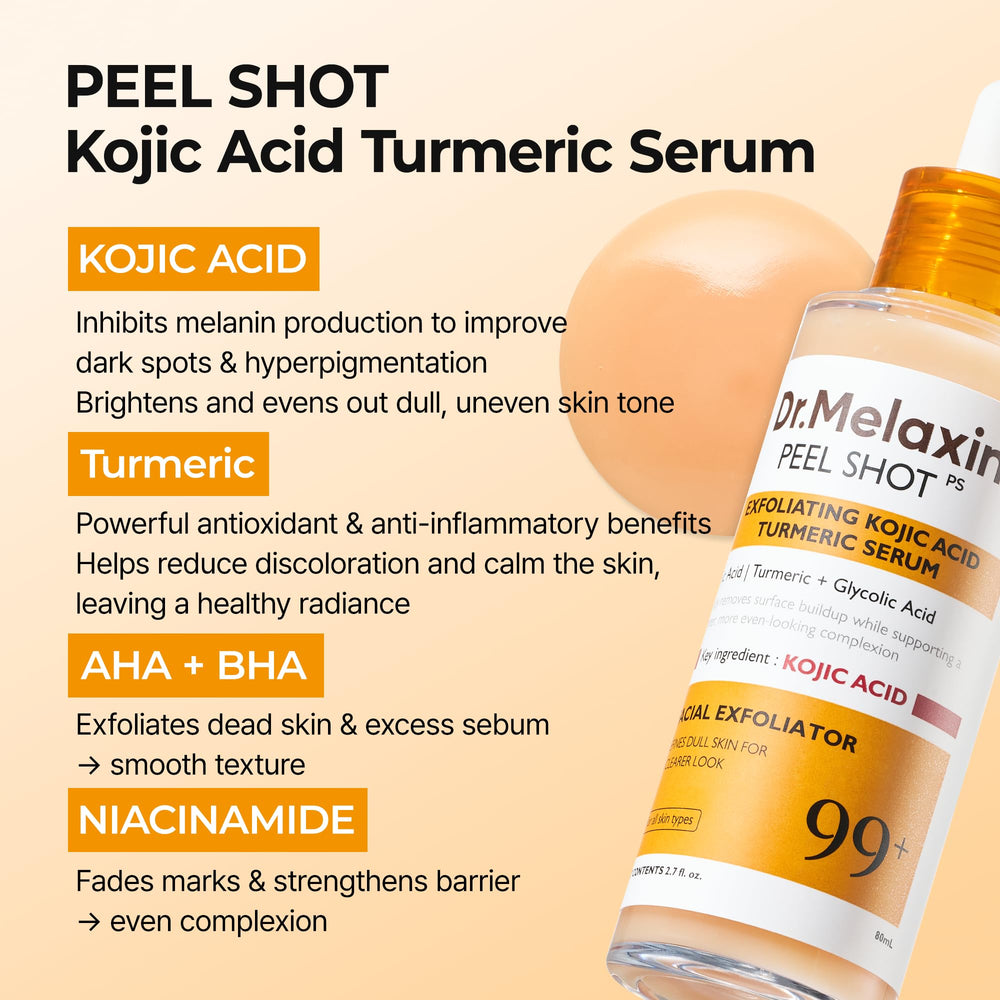 Dr.Melaxin Peel Shot texture on skin suggests exfoliation for smoother skin