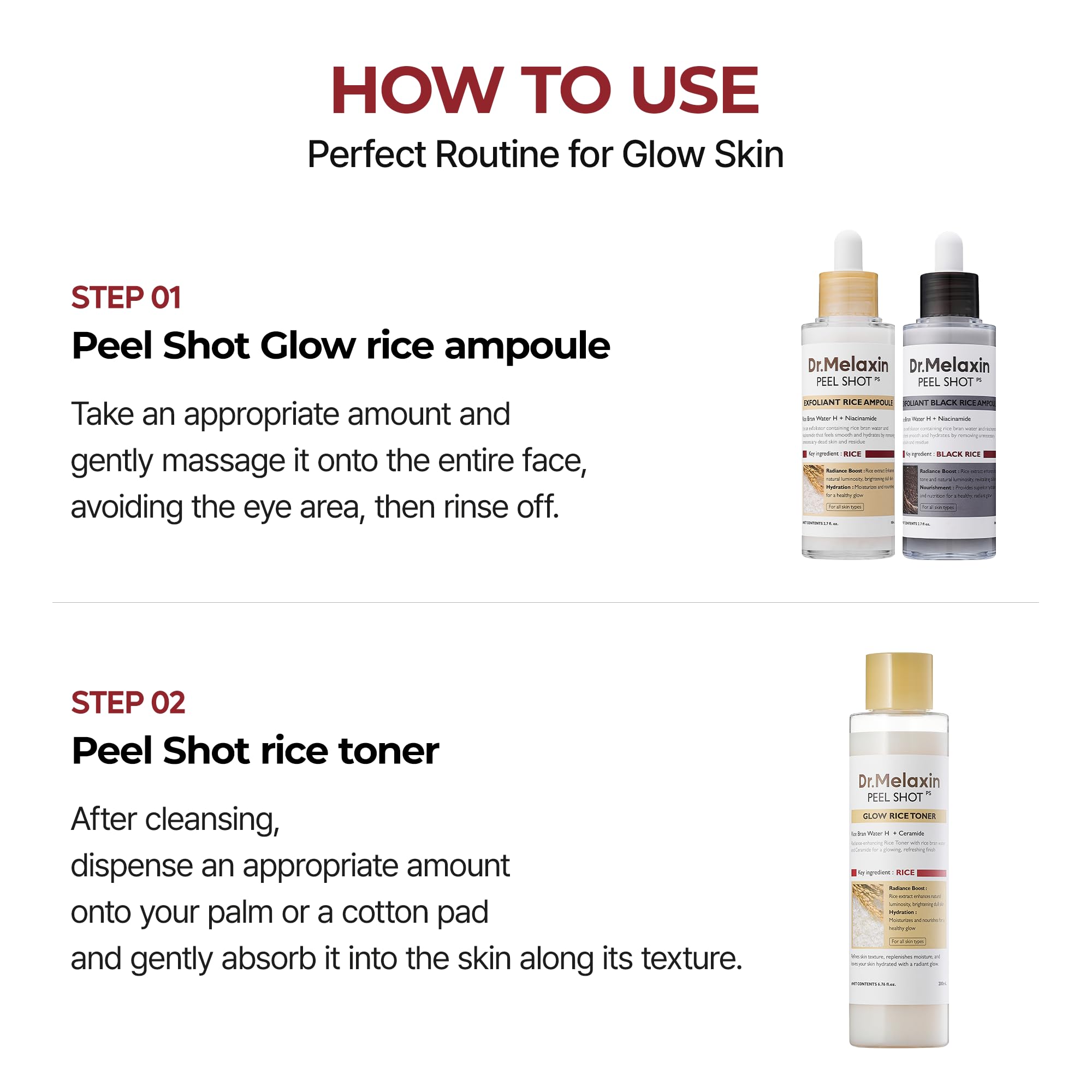 Dr.Melaxin Rice Toner sits in a bathroom setup ready for daily use.