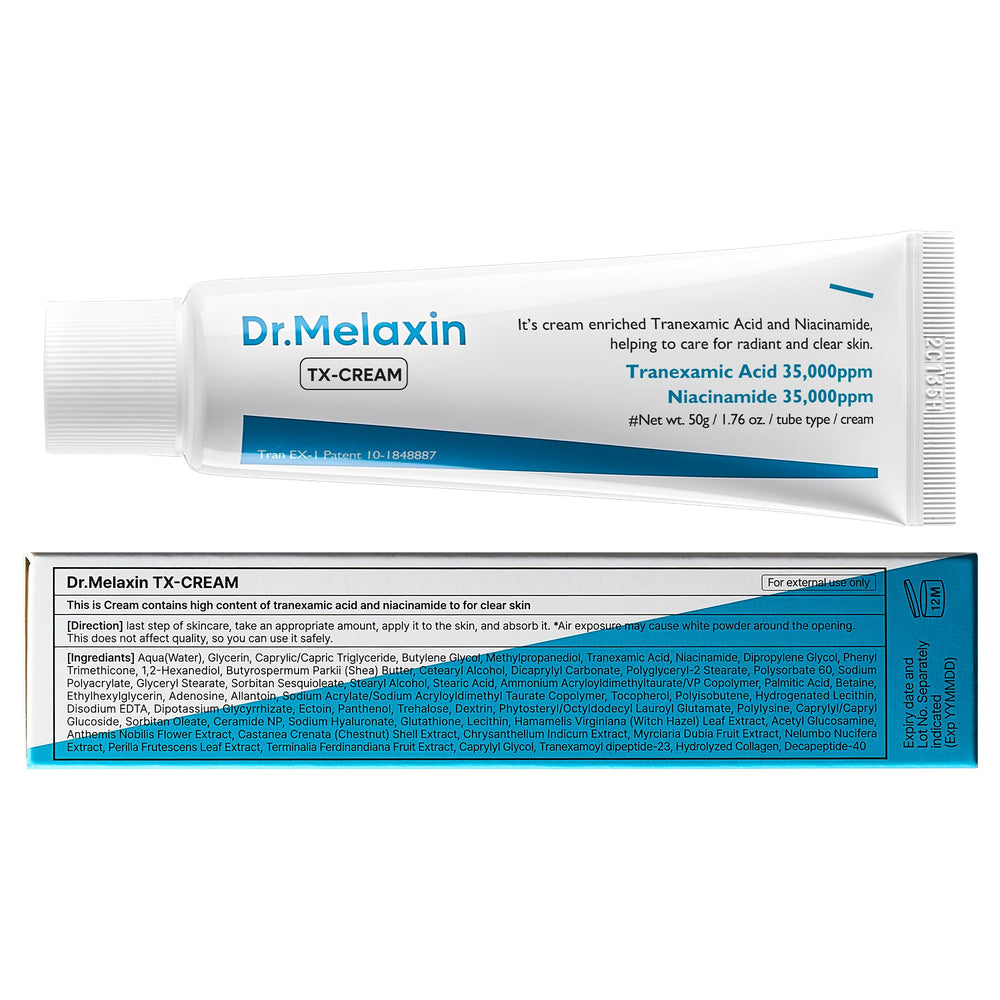 Dr.Melaxin TX Cream swatch on skin demonstrates smooth application