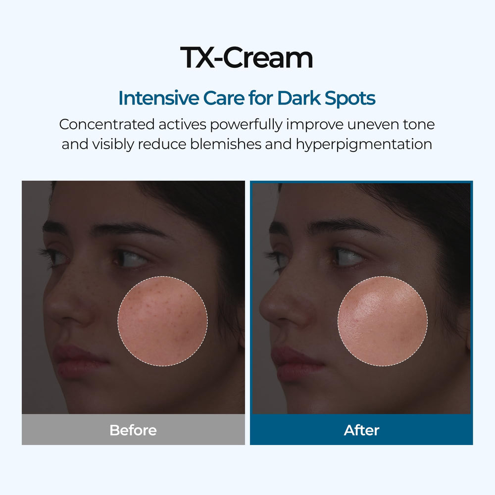 Dr.Melaxin TX Cream texture close-up reveals rich, moisturizing formula