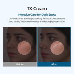 Dr.Melaxin TX Cream texture close-up reveals rich, moisturizing formula