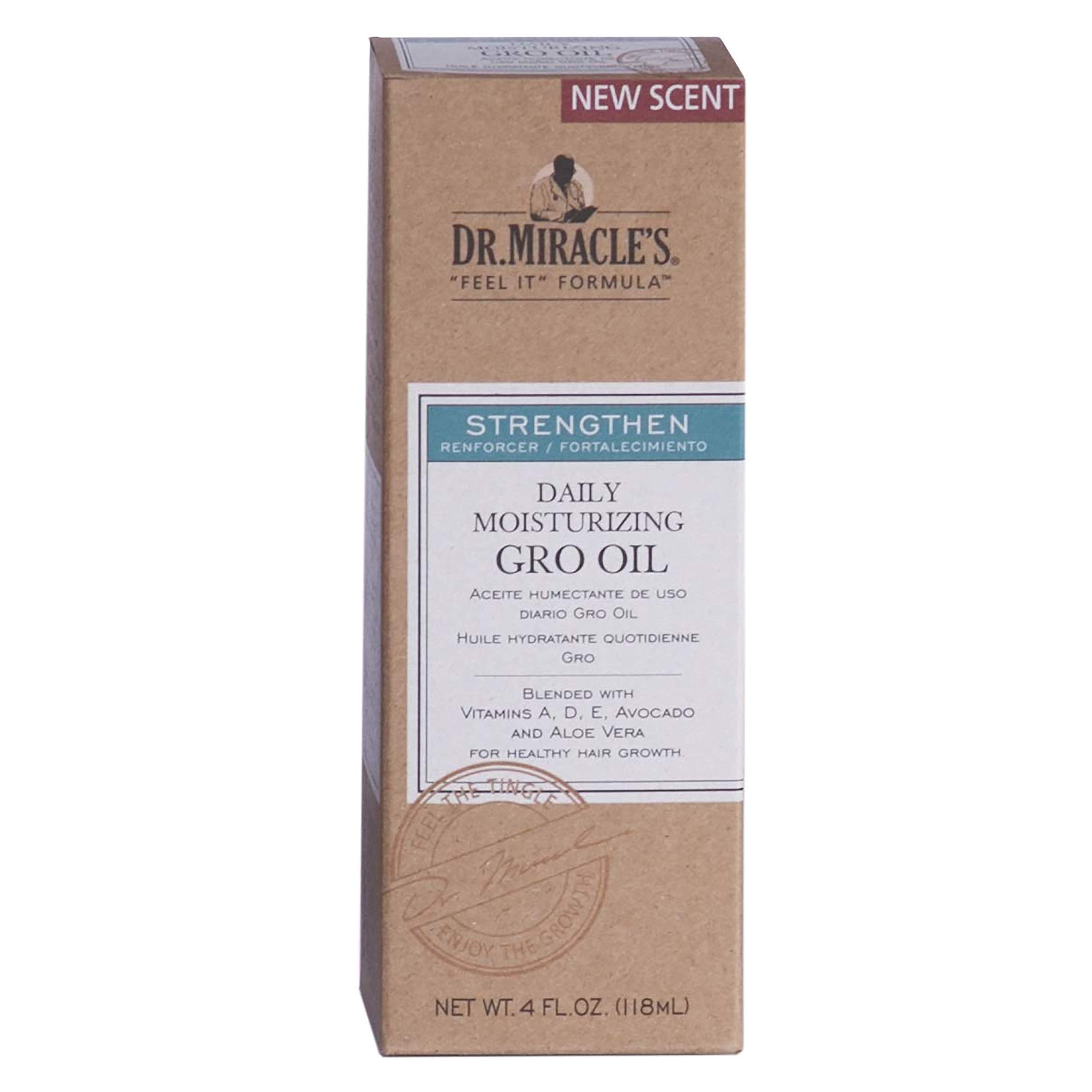 Dr. Miracle's Gro Oil strong-shine-ends illustrates reinforced texture with reduced breakage.