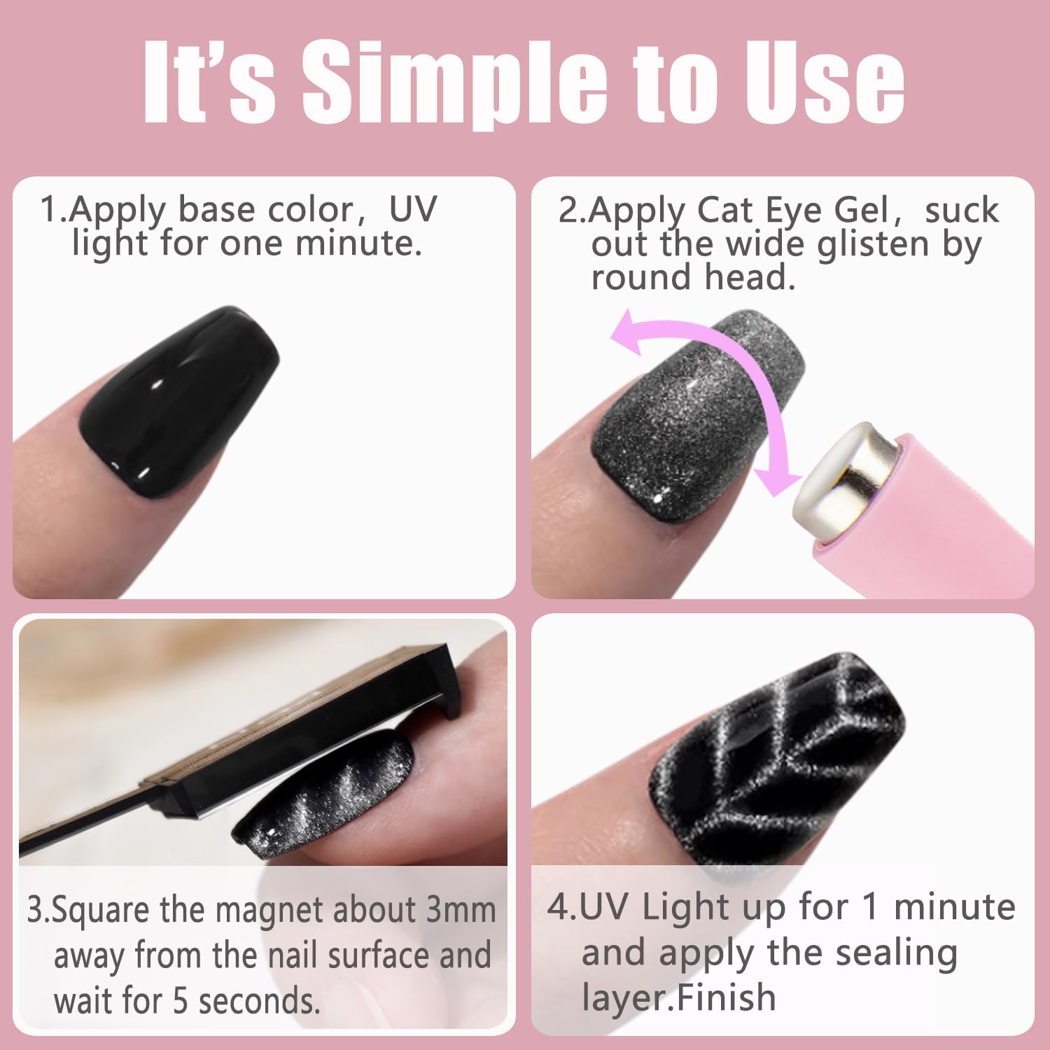 Dr.nail cat-eye kit in silicone case keeps tools organized and portable