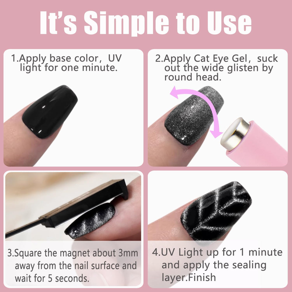 Dr.nail cat-eye kit in silicone case keeps tools organized and portable