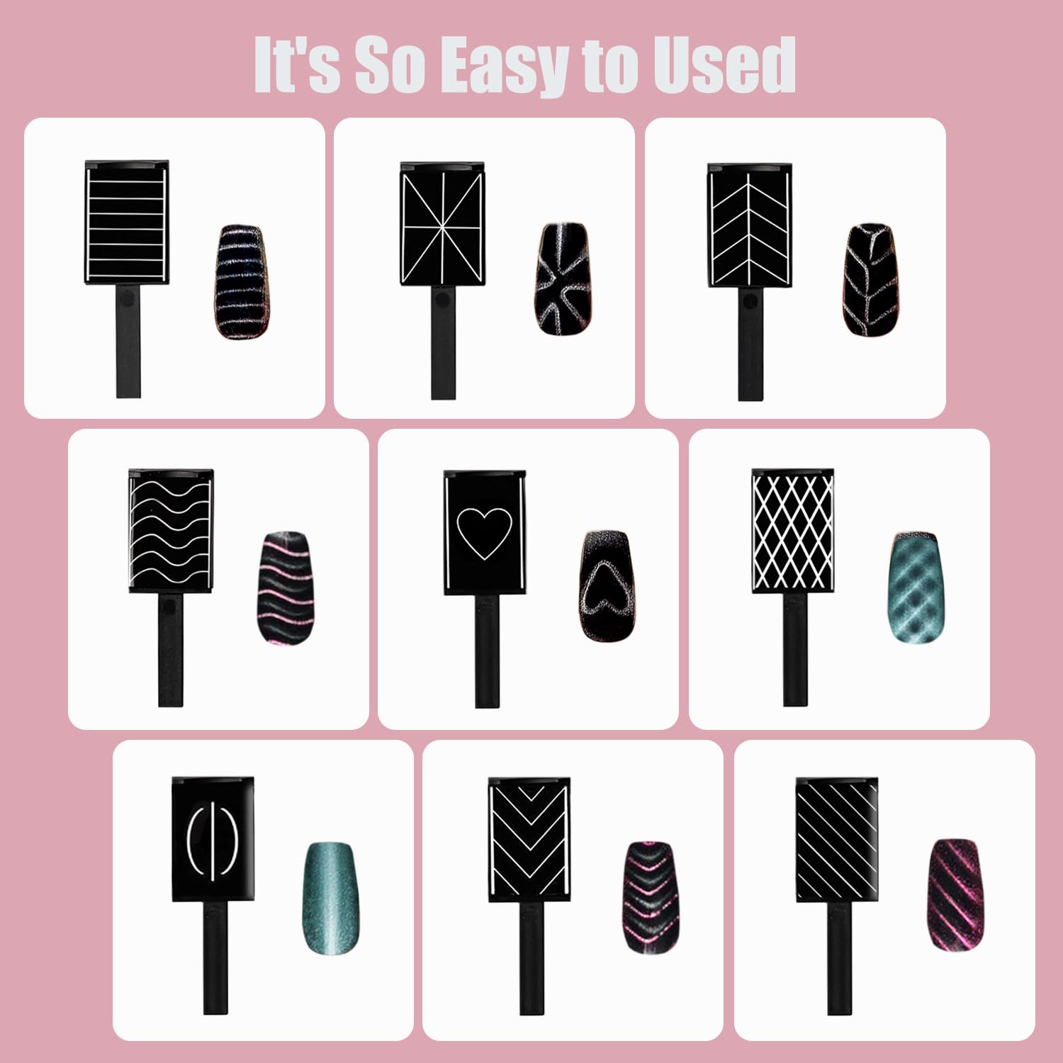 Dr.nail stripe magnet plates offer diverse line patterns for unique nail designs