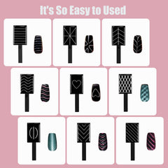 Dr.nail stripe magnet plates offer diverse line patterns for unique nail designs