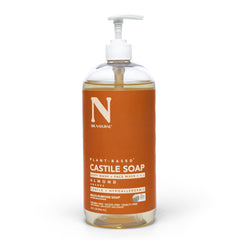 Dr. Natural Castile Almond bottle 32oz, highlighting versatile body wash and home-cleaning use.