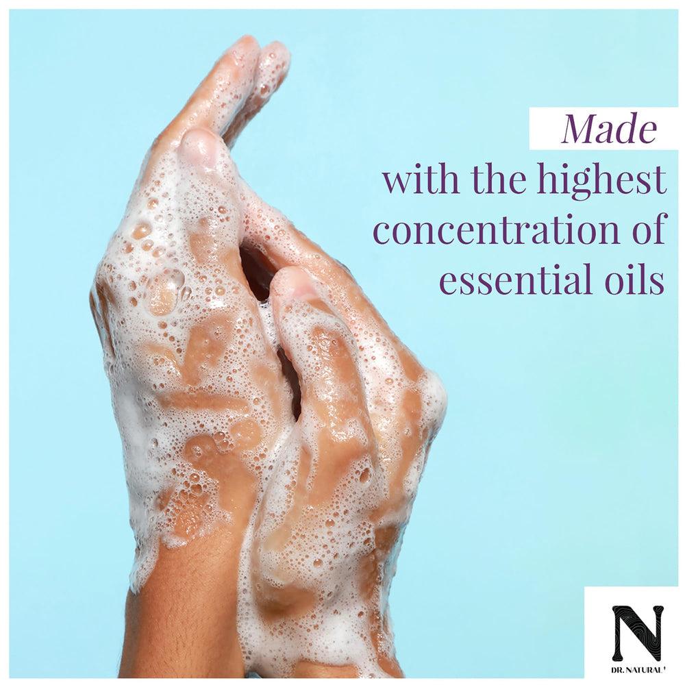 Dr. Natural Castile Almond face wash close-up, ideal for gentle cleansing on sensitive skin.
