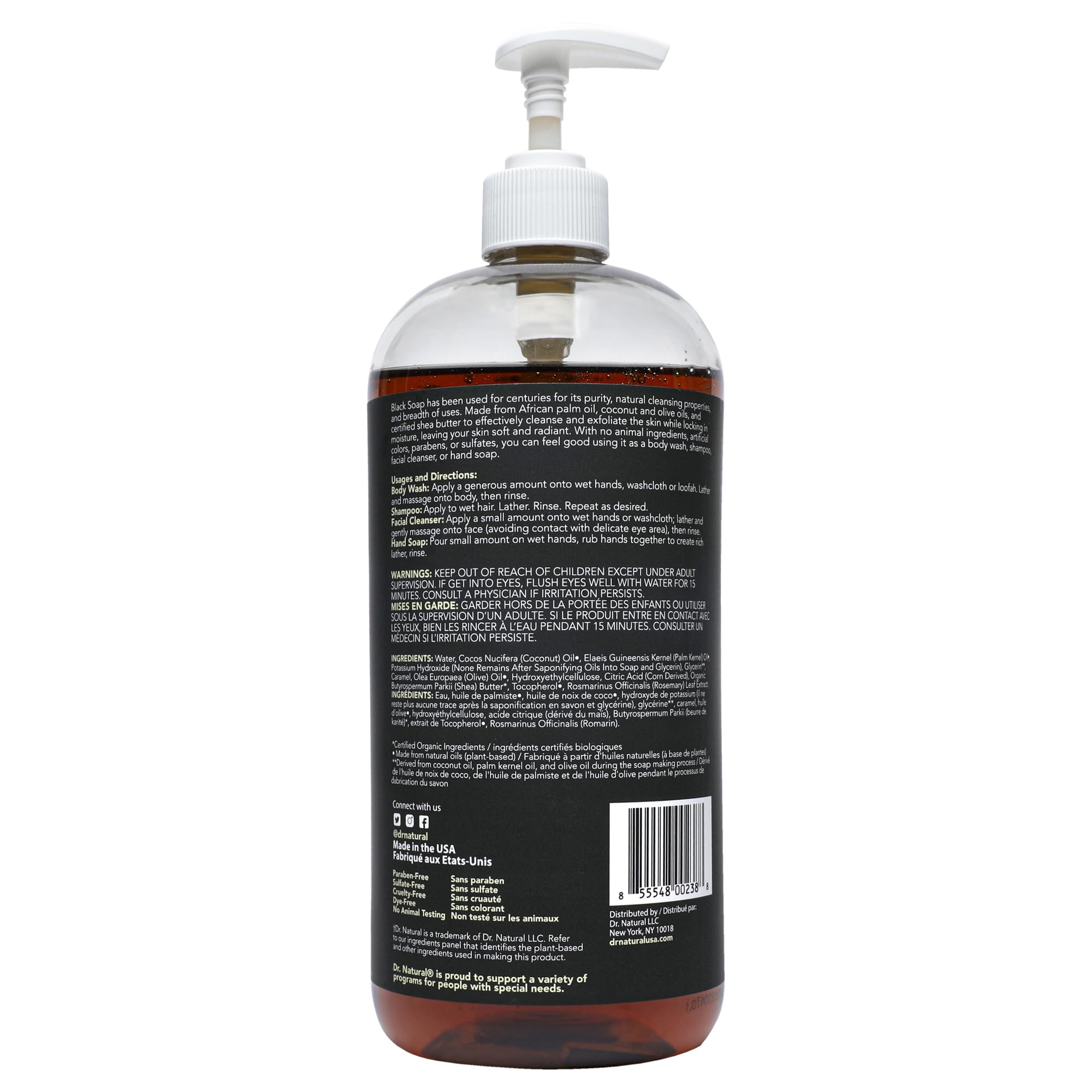 Dr. Natural 32 oz bottle emphasizing value and long-lasting hydration