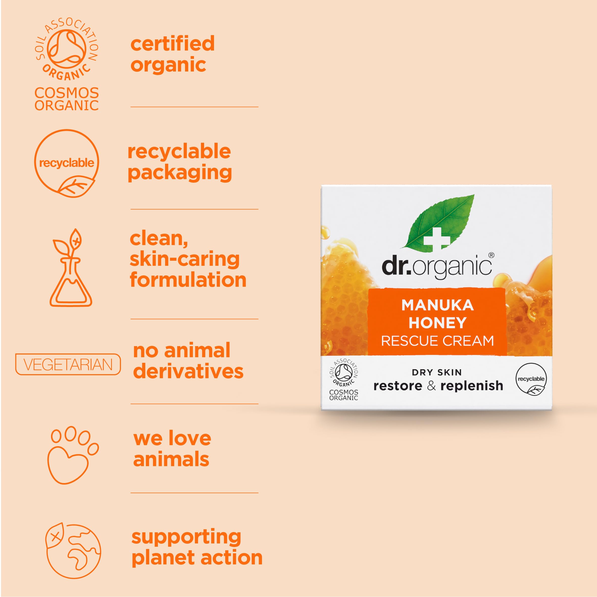 Dr Organic Manuka Honey Rescue Cream fragrance displays floral sweetness and daily skincare uplift