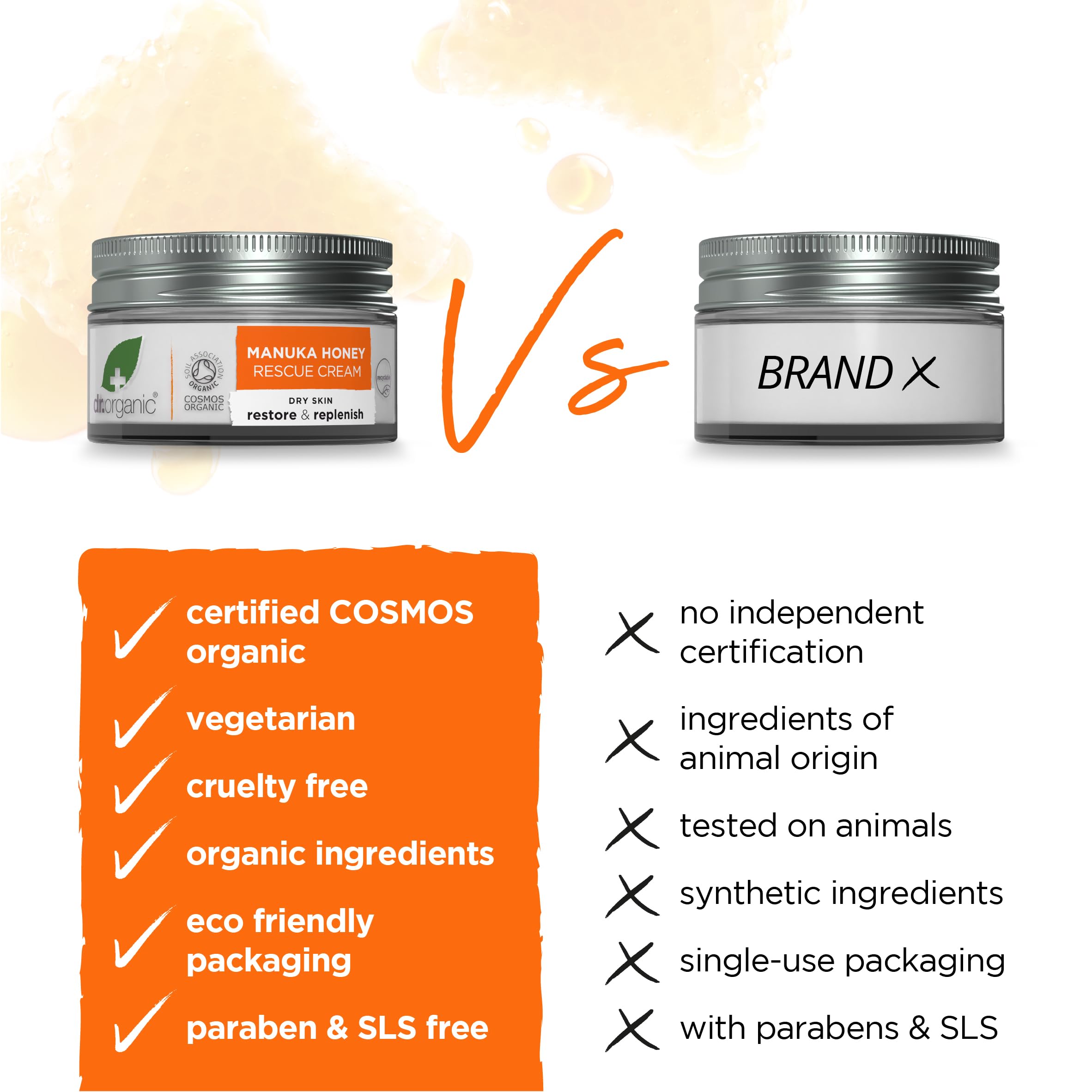 Dr Organic Manuka Honey Rescue Cream with organic Manuka honey supports antioxidant-rich care