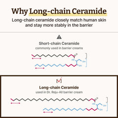 Dr.Reju-All Advanced LC-Ceramide ingredients label emphasizes long-chain ceramides' barrier benefits.