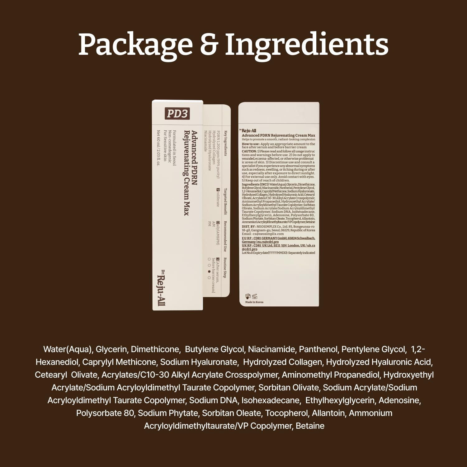 Dr.Reju-All Advanced PDRN Cream fragrance-free formulation minimizes irritation risk.