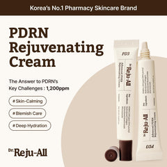 Dr.Reju-All Advanced PDRN Cream label closeup highlights 1200ppm concentration for consistent results.