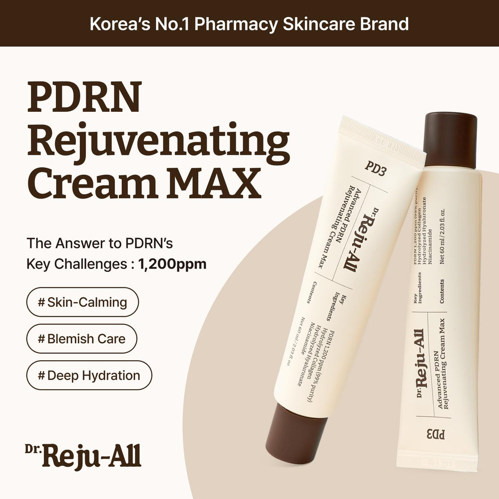 Dr.Reju-All Advanced PDRN Cream texture close-up illustrates lightweight, quick-absorbing hydration.