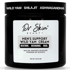 Dr Skin BEAUTY men's wild yam cream bottle promotes energy and hormonal balance.