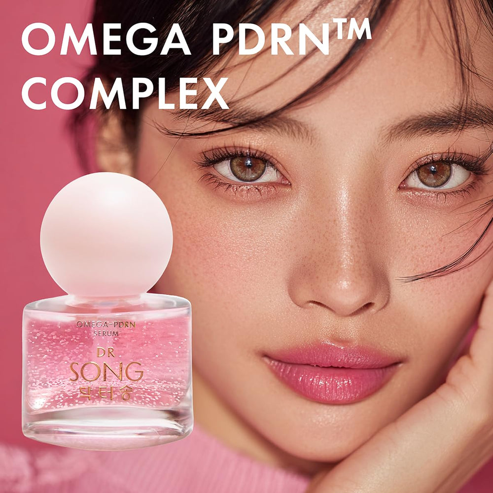 Dr Song ELMNTS Omega PDRN serum close-up showing potent Salmon DNA complex benefits