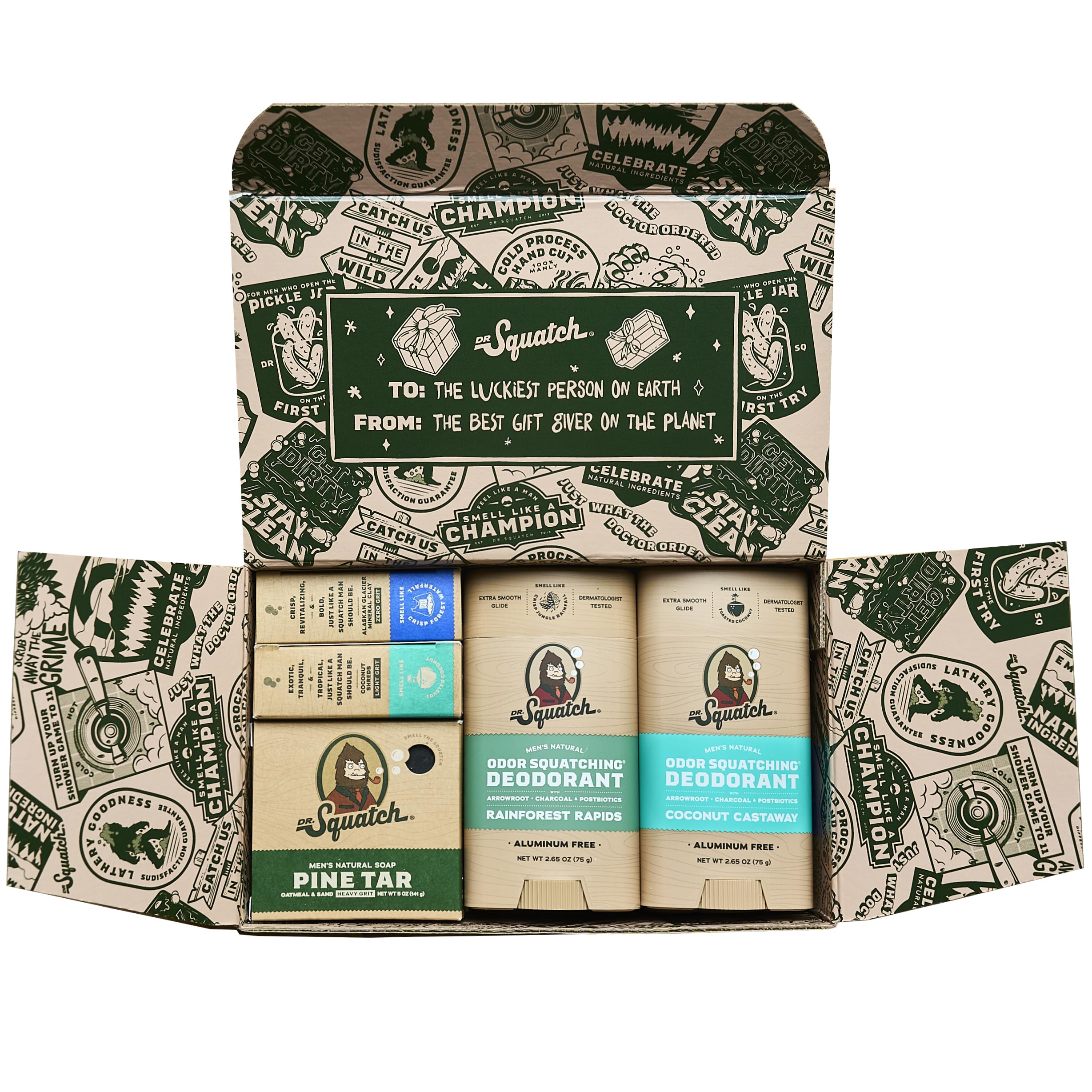 Dr. Squatch 2025 Holiday Bundle soaps variety displays natural ingredients