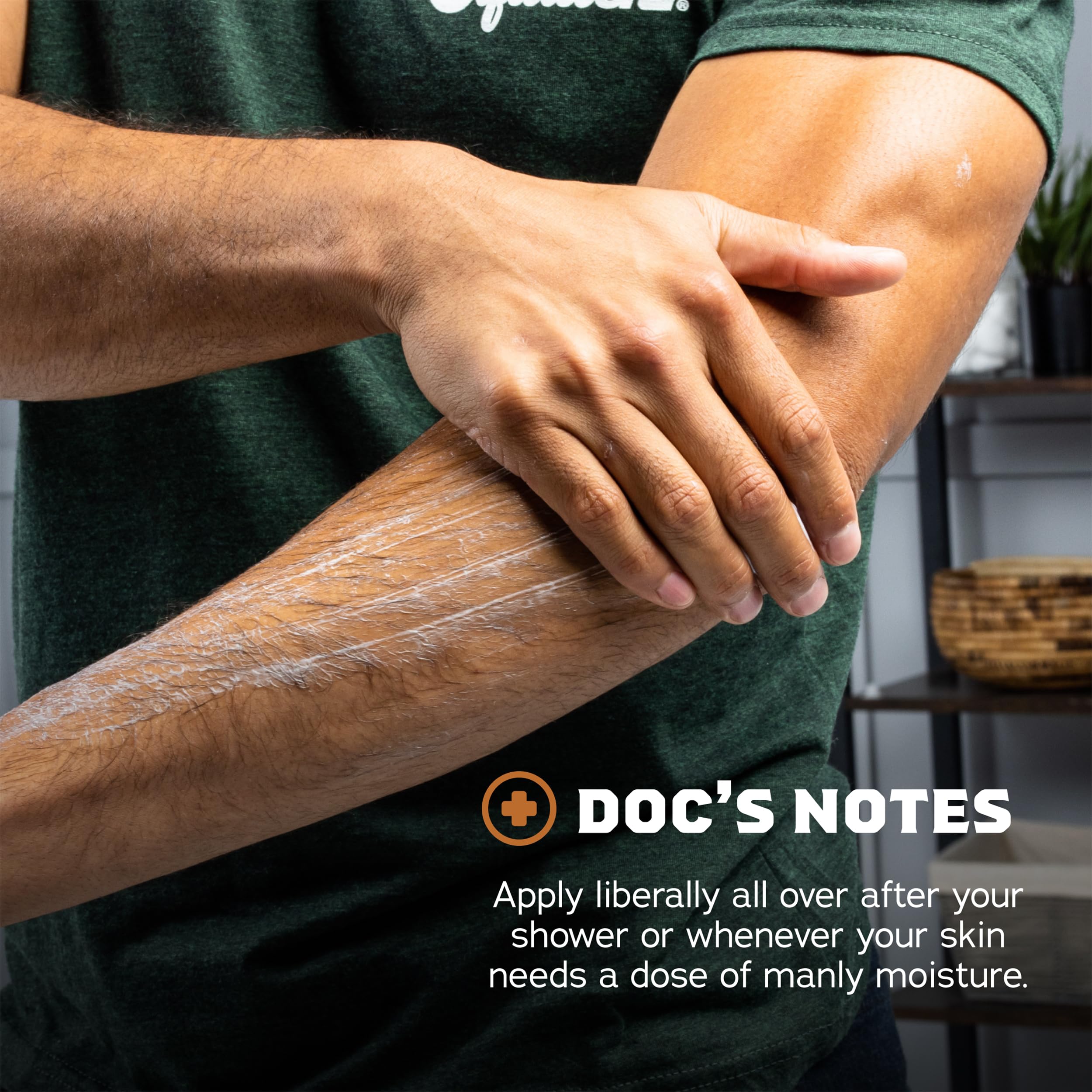 Dr Squatch after-shower application leaves skin moisturized and comfortable